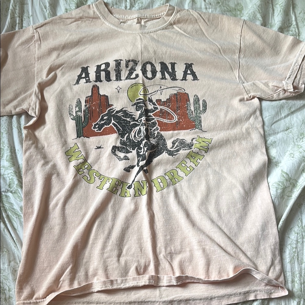 Monki Cream Arizona Graphic Short Sleeve Tee